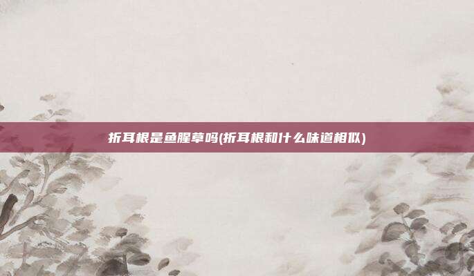 折耳根是鱼腥草吗(折耳根和什么味道相似)
