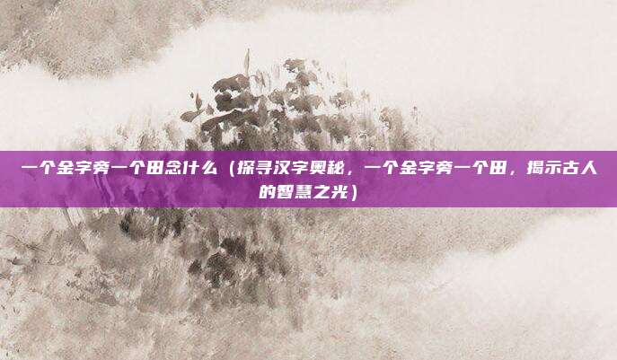 一个金字旁一个田念什么(探寻汉字奥秘,一个金字旁一个田,揭示古人的智慧之光)