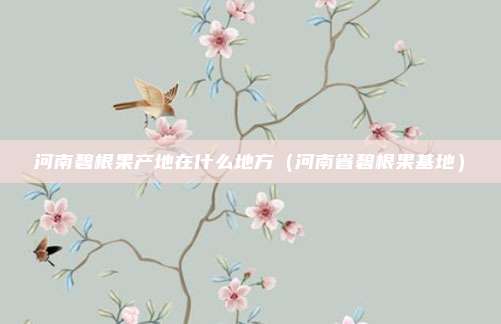 河南碧根果产地在什么地方（河南省碧根果基地）