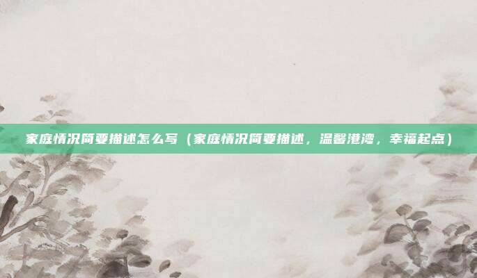 家庭情况简要描述怎么写(家庭情况简要描述,温馨港湾,幸福起点)