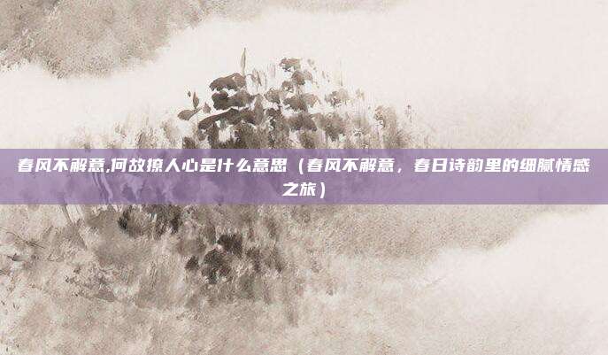 春风不解意,何故撩人心是什么意思(春风不解意,春日诗韵里的细腻情感之旅)