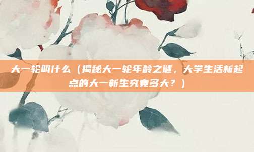 大一轮叫什么(揭秘大一轮年龄之谜,大学生活新起点的大一新生究竟多大?)