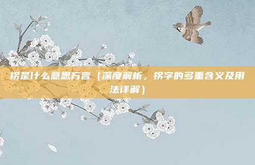 拐是什么意思方言(深度解析,拐字的多重含义及用法详解)