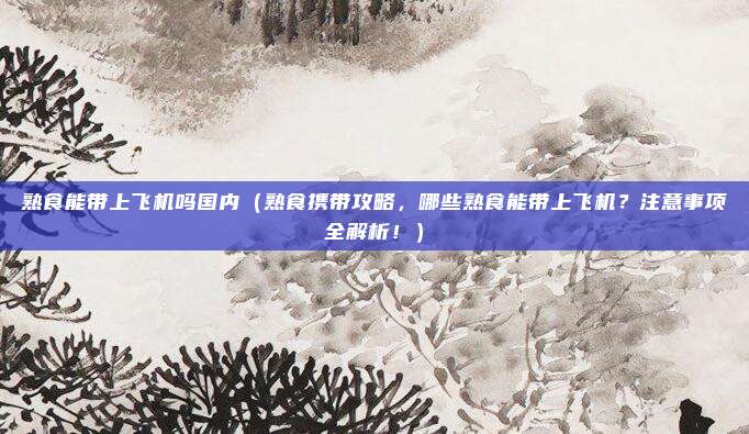 熟食能带上飞机吗国内(熟食携带攻略,哪些熟食能带上飞机?注意事项全解析!)