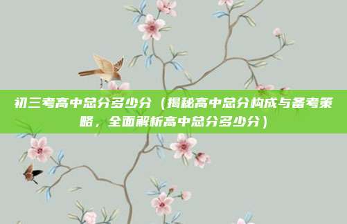 初三考高中总分多少分(揭秘高中总分构成与备考策略,全面解析高中总分多少分)