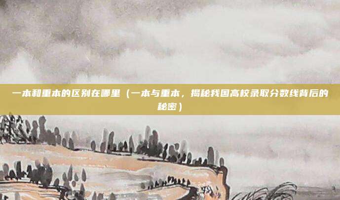 一本和重本的区别在哪里(一本与重本,揭秘我国高校录取分数线背后的秘密)