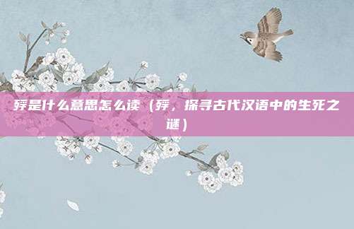 殍是什么意思怎么读(殍,探寻古代汉语中的生死之谜)