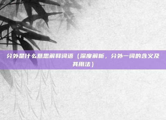 分外是什么意思解释词语(深度解析,分外一词的含义及其用法)