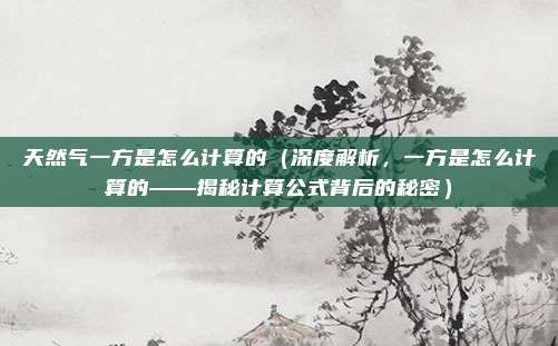 天然气一方是怎么计算的(深度解析,一方是怎么计算的——揭秘计算公式背后的秘密)