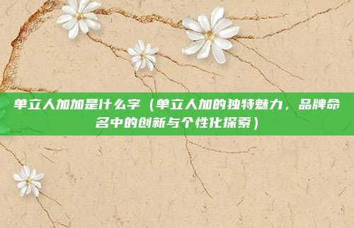 单立人加加是什么字(单立人加的独特魅力,品牌命名中的创新与个性化探索)