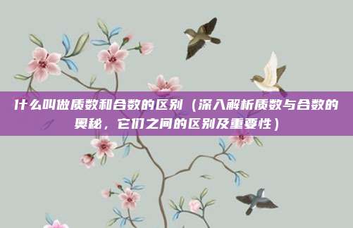 什么叫做质数和合数的区别(深入解析质数与合数的奥秘,它们之间的区别及重要性)