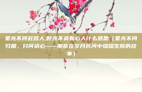 星光不问赶路人,时光不负有心人什么意思(星光不问归期,只问初心——那些在岁月长河中熠熠生辉的故事)