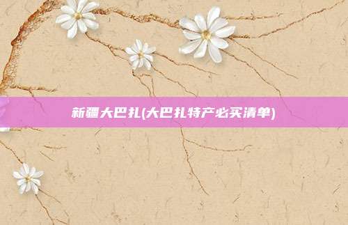 新疆大巴扎(大巴扎特产必买清单)