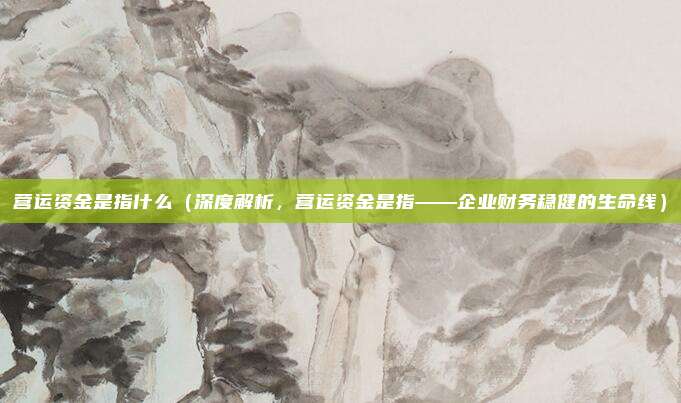 营运资金是指什么(深度解析,营运资金是指——企业财务稳健的生命线)