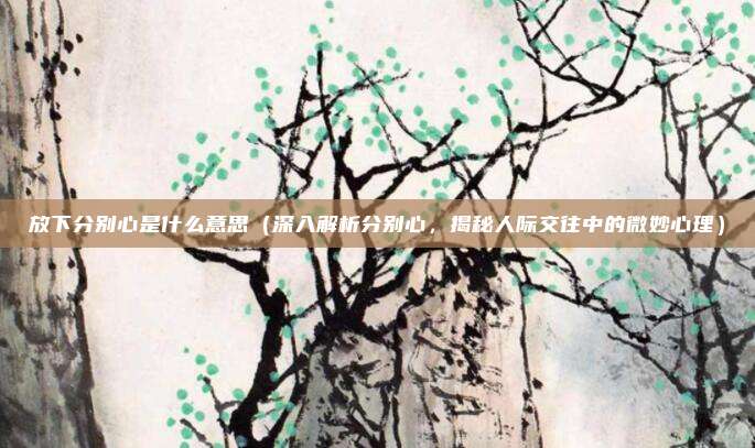 放下分别心是什么意思(深入解析分别心,揭秘人际交往中的微妙心理)