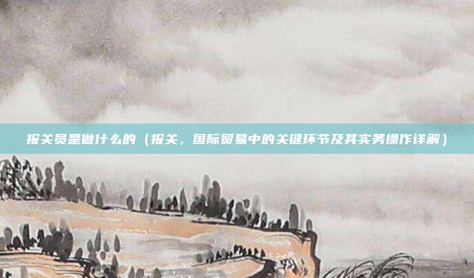 报关员是做什么的(报关,国际贸易中的关键环节及其实务操作详解)
