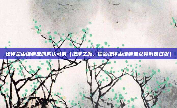 法律是由谁制定的或认可的（法律之源，揭秘法律由谁制定及其制定过程）