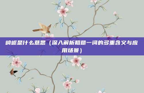 崎岖是什么意思(深入解析粗糙一词的多重含义与应用场景)