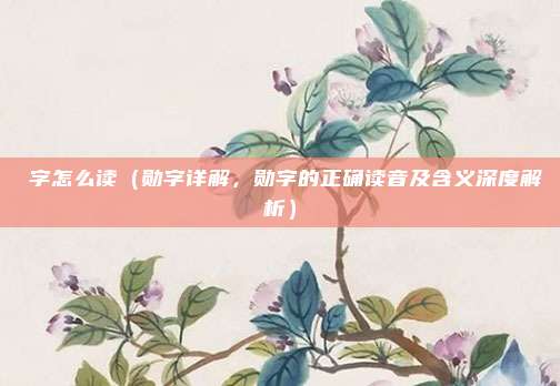 勳字怎么读(勋字详解,勋字的正确读音及含义深度解析)