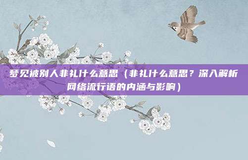 梦见被别人非礼什么意思(非礼什么意思?深入解析网络流行语的内涵与影响)