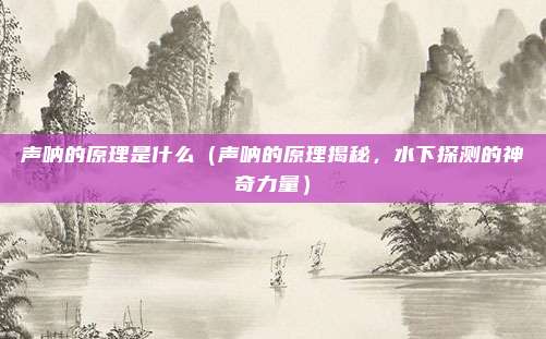 声呐的原理是什么(声呐的原理揭秘,水下探测的神奇力量)