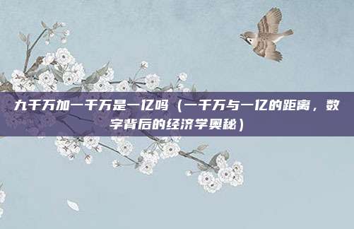 九千万加一千万是一亿吗(一千万与一亿的距离,数字背后的经济学奥秘)