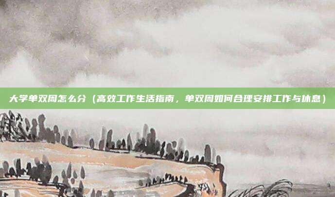 大学单双周怎么分(高效工作生活指南,单双周如何合理安排工作与休息)