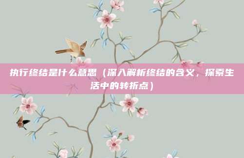 执行终结是什么意思(深入解析终结的含义,探索生活中的转折点)
