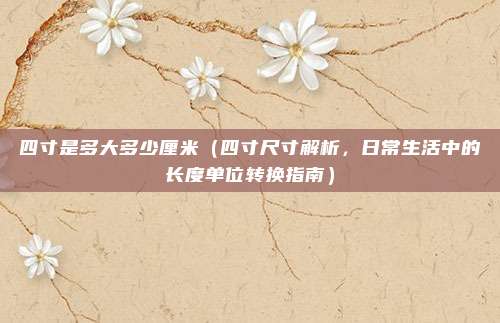 四寸是多大多少厘米（四寸尺寸解析，日常生活中的长度单位转换指南）