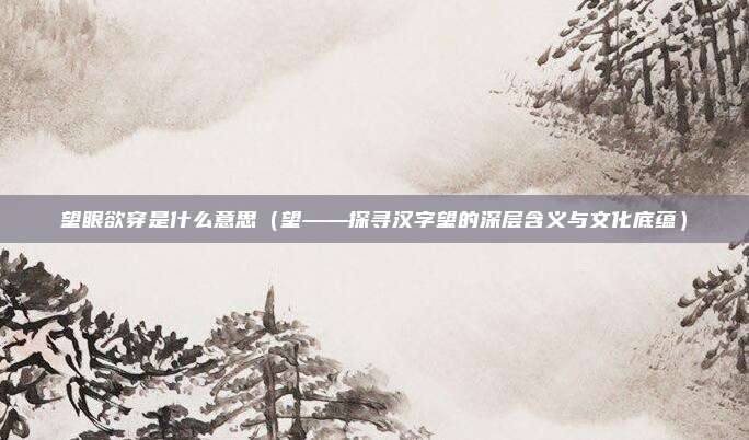望眼欲穿是什么意思(望——探寻汉字望的深层含义与文化底蕴)
