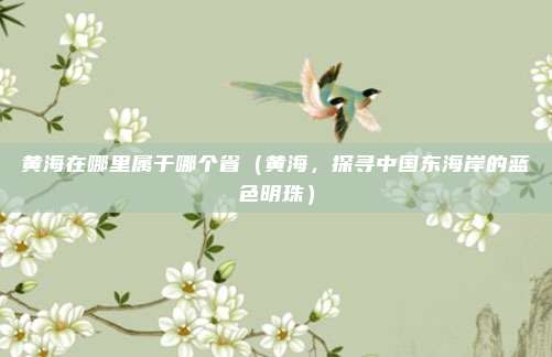 黄海在哪里属于哪个省(黄海,探寻中国东海岸的蓝色明珠)