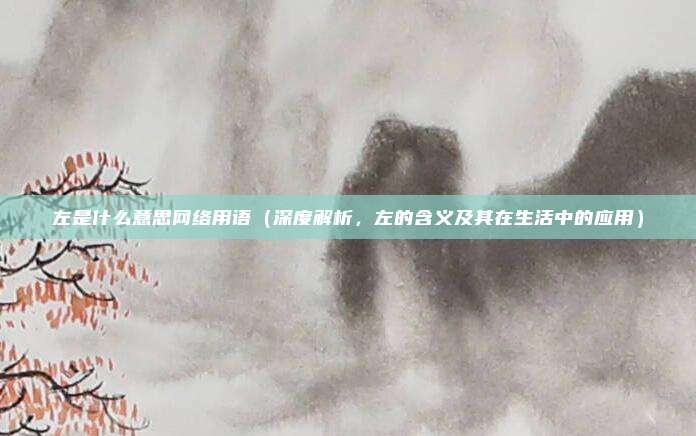 左是什么意思网络用语(深度解析,左的含义及其在生活中的应用)