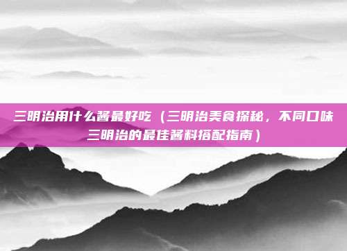 三明治用什么酱最好吃(三明治美食探秘,不同口味三明治的最佳酱料搭配指南)