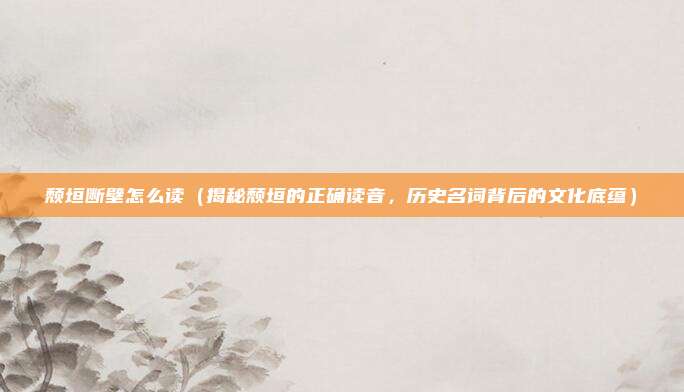 颓垣断壁怎么读(揭秘颓垣的正确读音,历史名词背后的文化底蕴)
