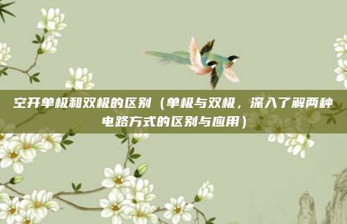 空开单极和双极的区别(单极与双极,深入了解两种电路方式的区别与应用)