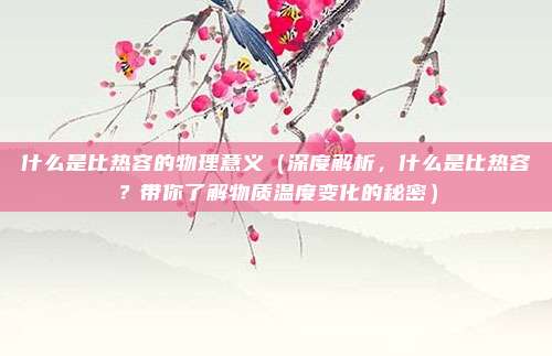 什么是比热容的物理意义(深度解析,什么是比热容?带你了解物质温度变化的秘密)