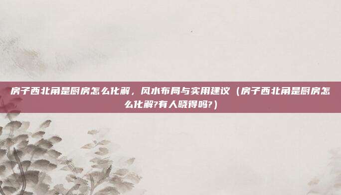 房子西北角是厨房怎么化解，风水布局与实用建议（房子西北角是厨房怎么化解?有人晓得吗?）