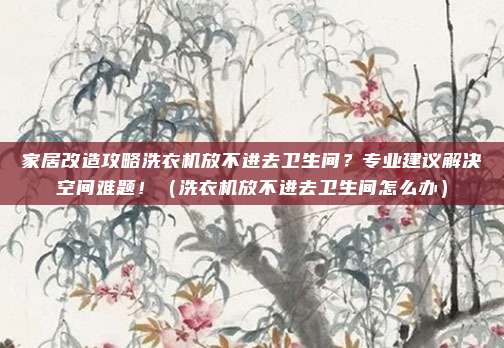 家居改造攻略洗衣机放不进去卫生间?专业建议解决空间难题!(洗衣机放不进去卫生间怎么办)