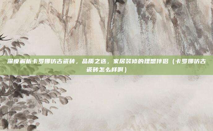 深度解析卡罗娜仿古瓷砖,品质之选,家居装修的理想伴侣(卡罗娜仿古瓷砖怎么样啊)