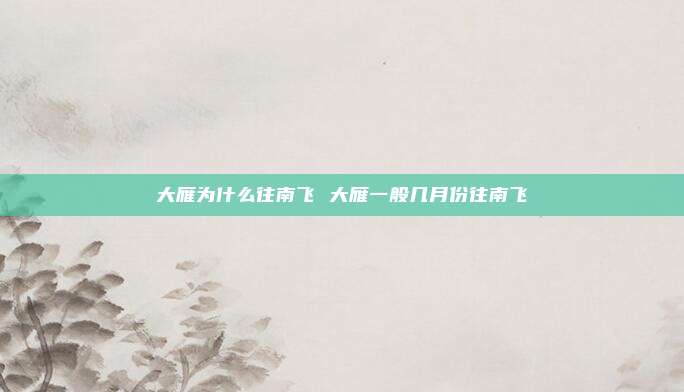 大雁为什么往南飞 大雁一般几月份往南飞