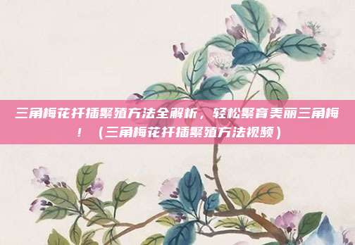 三角梅花扦插繁殖方法全解析，轻松繁育美丽三角梅！（三角梅花扦插繁殖方法视频）
