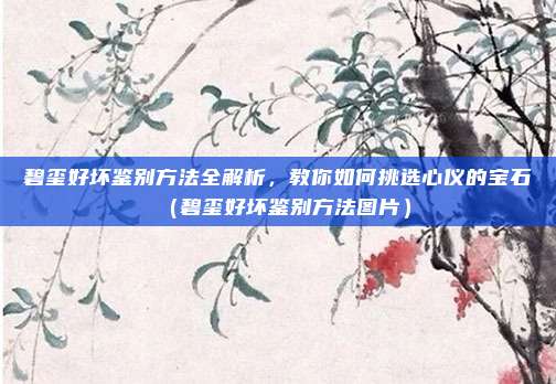 碧玺好坏鉴别方法全解析，教你如何挑选心仪的宝石（碧玺好坏鉴别方法图片）