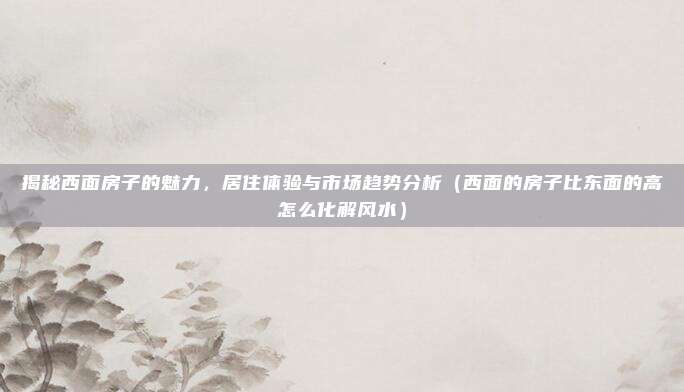 揭秘西面房子的魅力,居住体验与市场趋势分析(西面的房子比东面的高怎么化解风水)