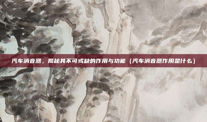 汽车消音器,揭秘其不可或缺的作用与功能(汽车消音器作用是什么)