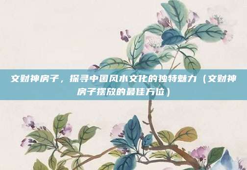 文财神房子,探寻中国风水文化的独特魅力(文财神房子摆放的最佳方位)