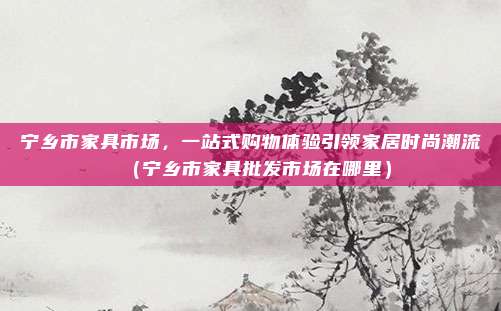 宁乡市家具市场,一站式购物体验引领家居时尚潮流(宁乡市家具批发市场在哪里)