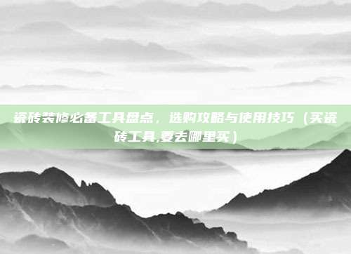 瓷砖装修必备工具盘点,选购攻略与使用技巧(买瓷砖工具,要去哪里买)