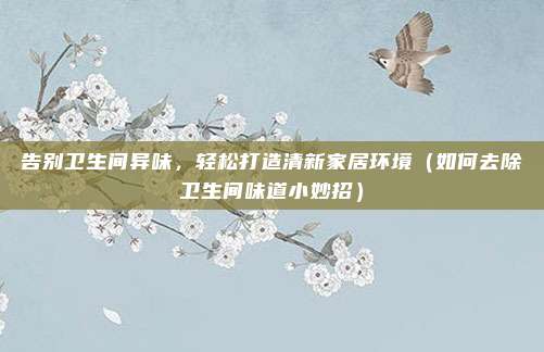 告别卫生间异味，轻松打造清新家居环境（如何去除卫生间味道小妙招）