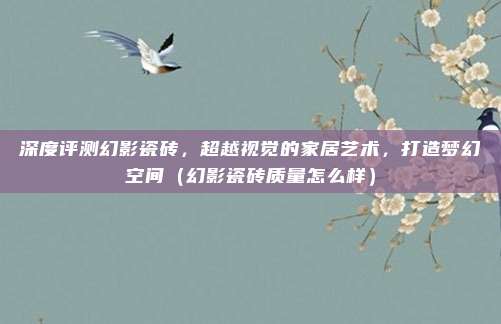 深度评测幻影瓷砖,超越视觉的家居艺术,打造梦幻空间(幻影瓷砖质量怎么样)