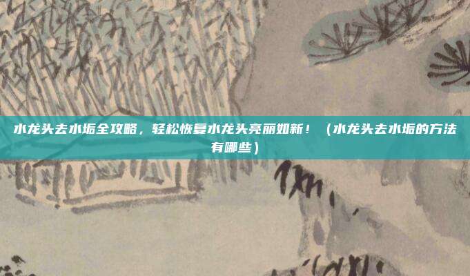 水龙头去水垢全攻略,轻松恢复水龙头亮丽如新!(水龙头去水垢的方法有哪些)